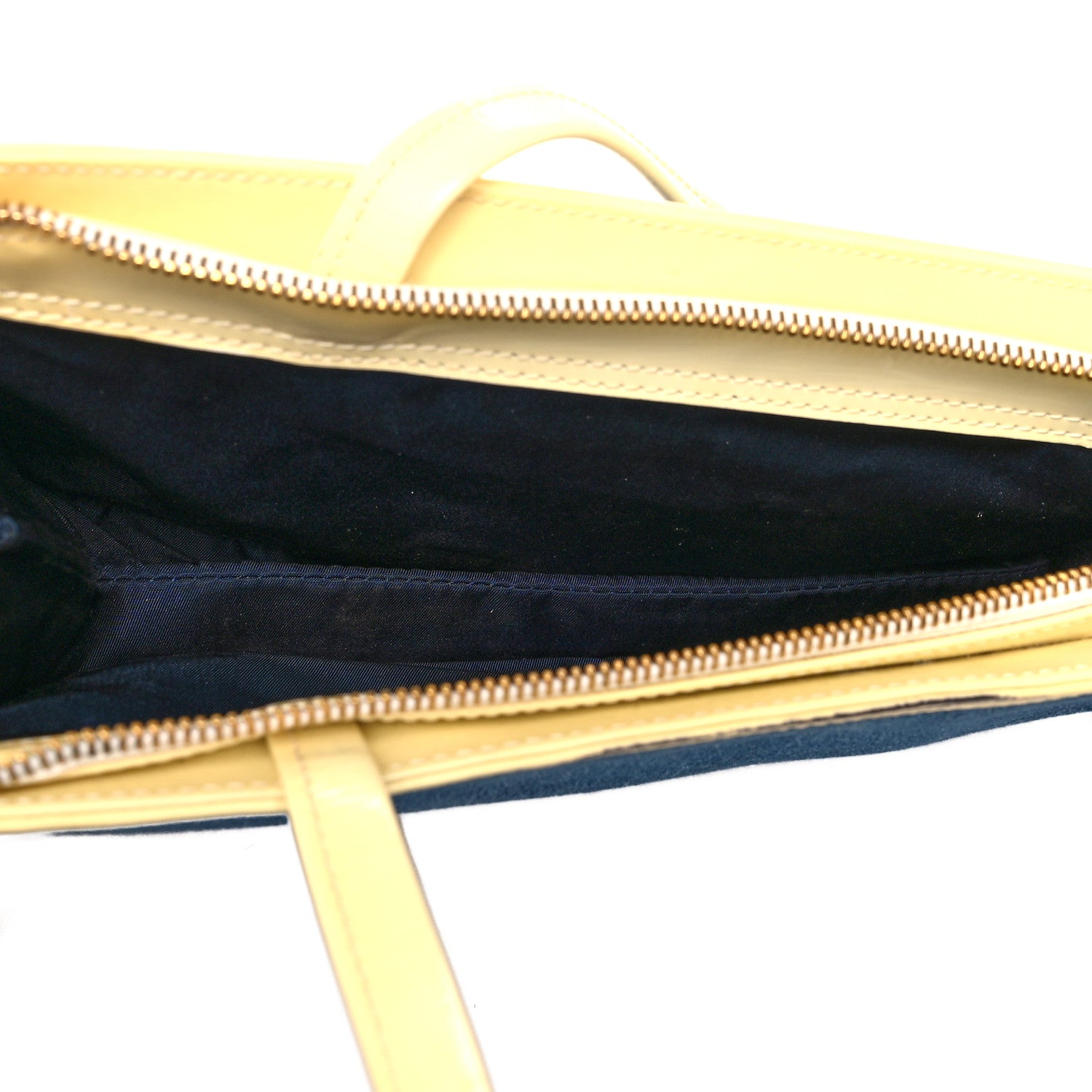 Christian Dior Denim Patent Diorella Rectangular Bag Blue 12 of 17