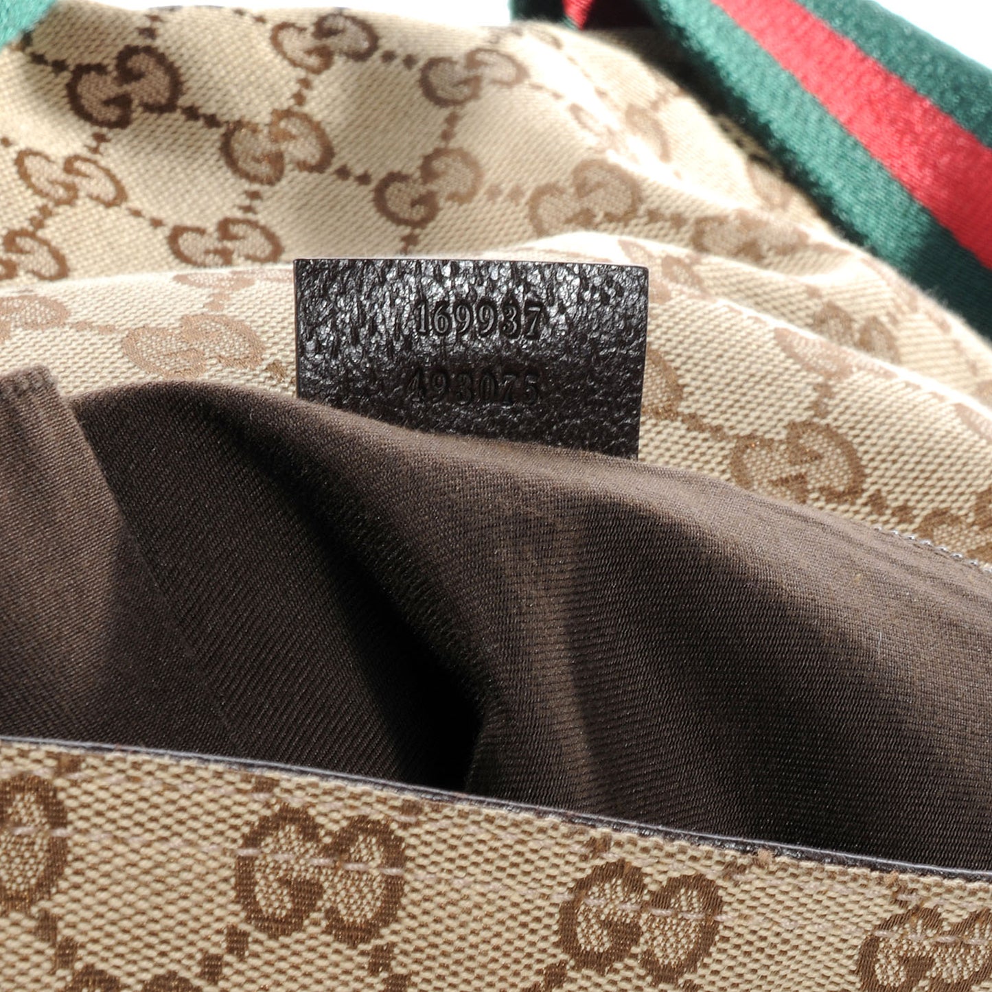 Monogram Web Medium Double Pocket Messenger Bag Dark Brown