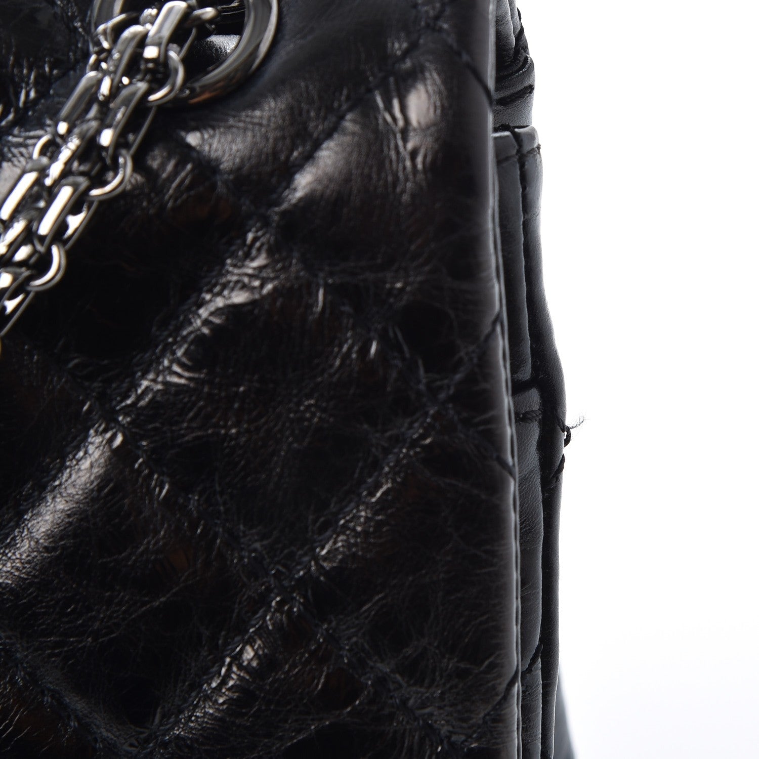 Chanel Metallic Aged Calfskin Quilted 2.55 Reissue 226 Flap Black 9 of 9