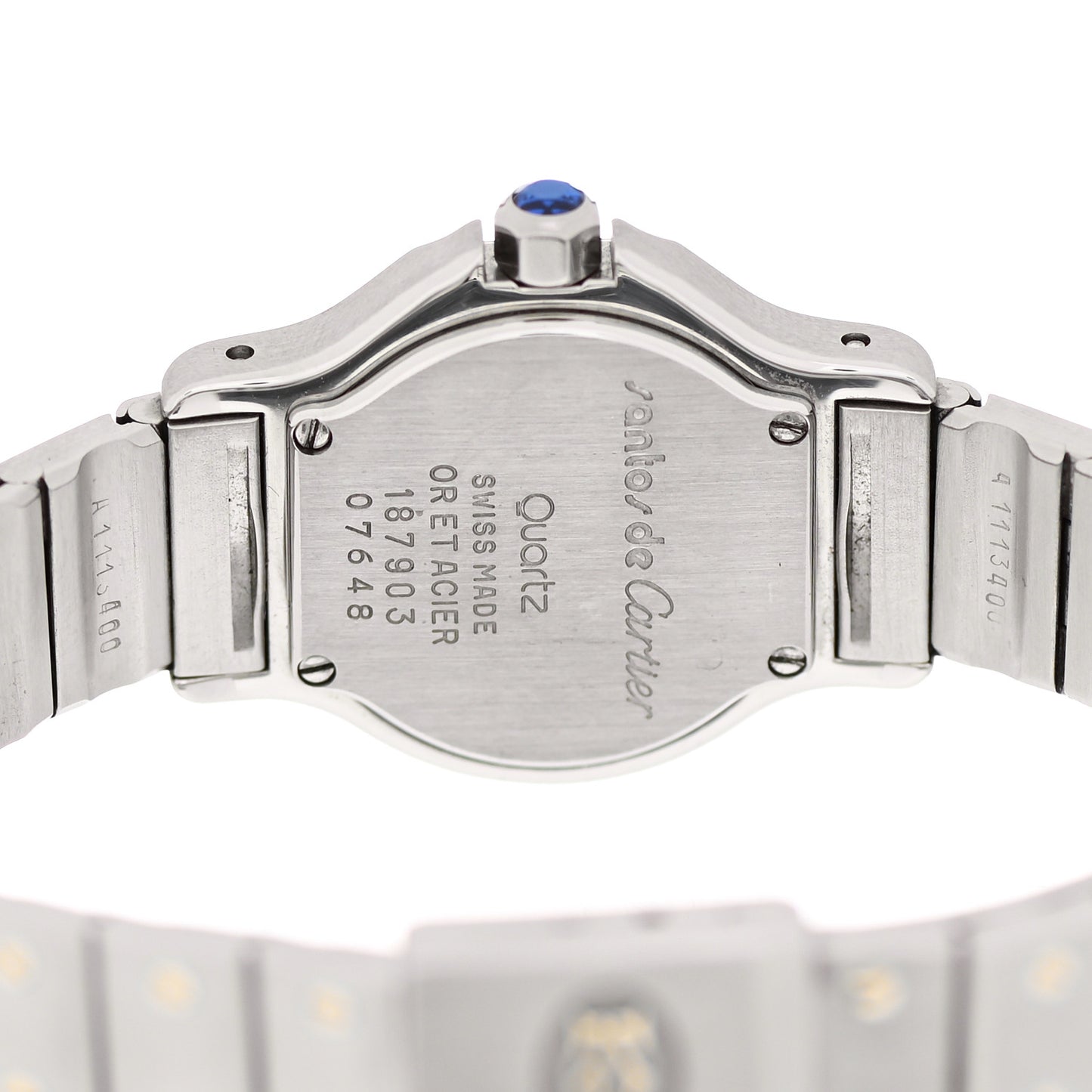 Stainless Steel 18K Yellow Gold 25mm Santos Octagon Quartz Watch