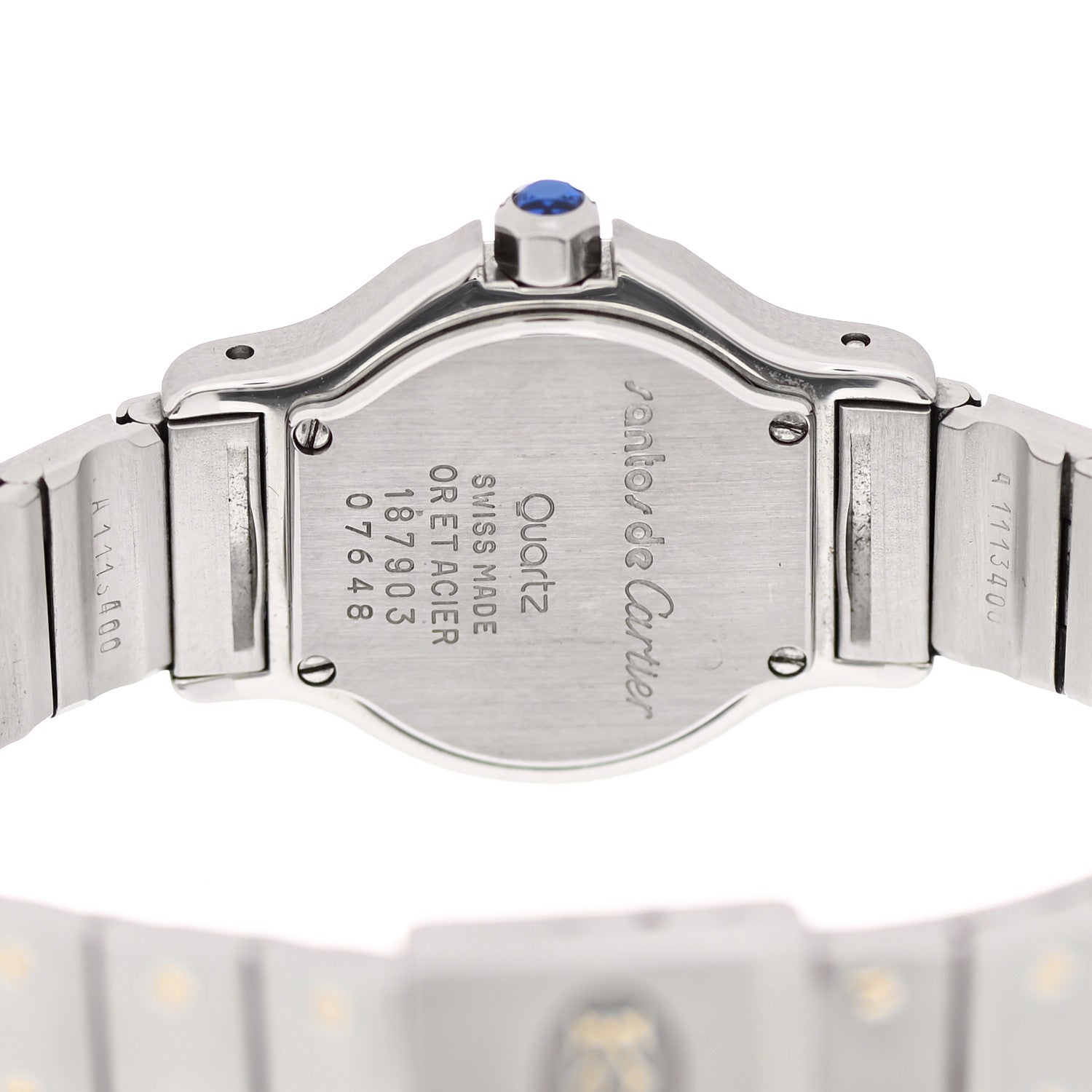 Cartier Stainless Steel 18K Yellow Gold 25mm Santos Octagon Quartz Watch 4 of 4