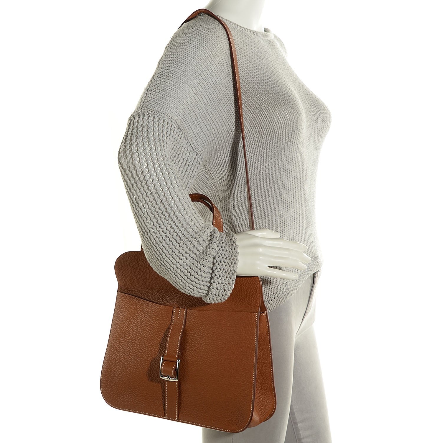 Hermes Taurillon Clemence Halzan 31 Gold 2 of 16