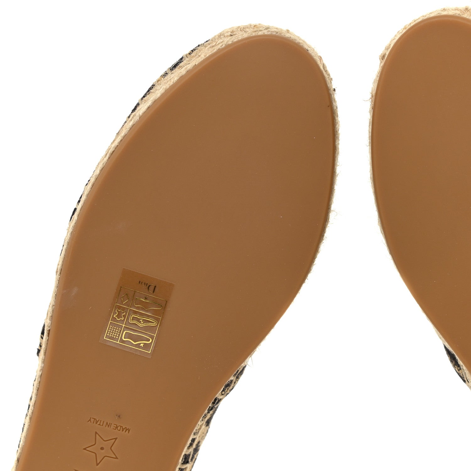 Christian Dior Cotton Embroidered Leopard Print Granville Espadrille 39 Natural 7 of 13