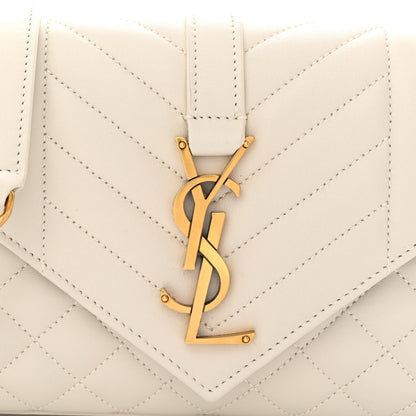 Saint Laurent Nappa Mixed Matelasse Triquilt Small Monogram Satchel Vintage White 8 of 10