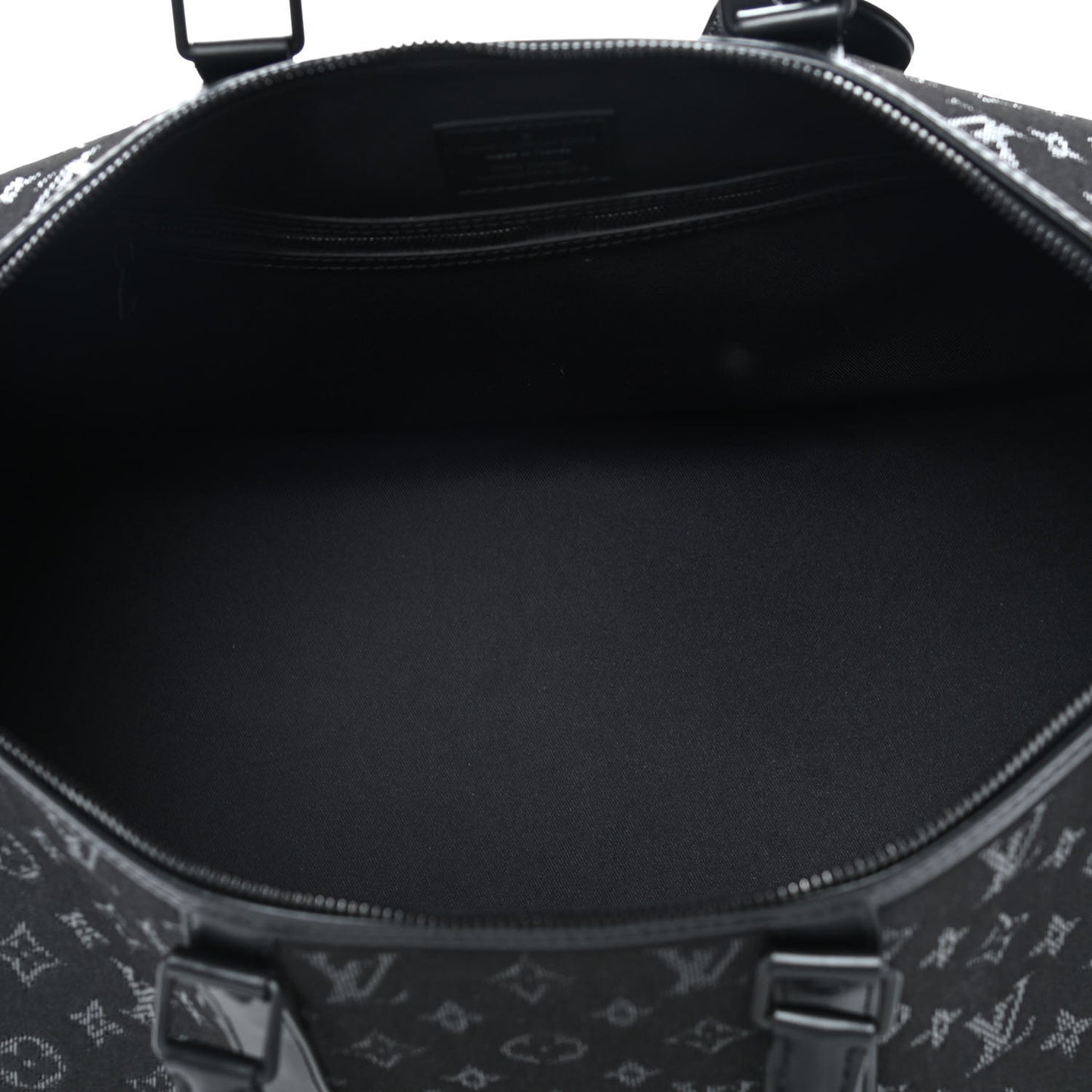 Jacquard Monogram Light Up Keepall Bandouliere 50 Black