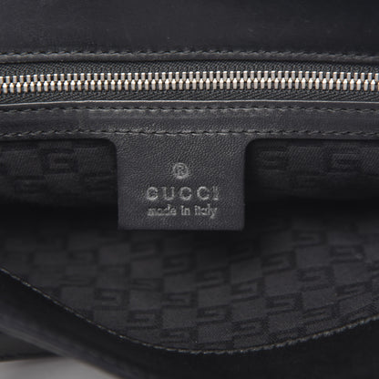 Gucci Calfskin Perforated GG Reins Hobo Black 6 of 11