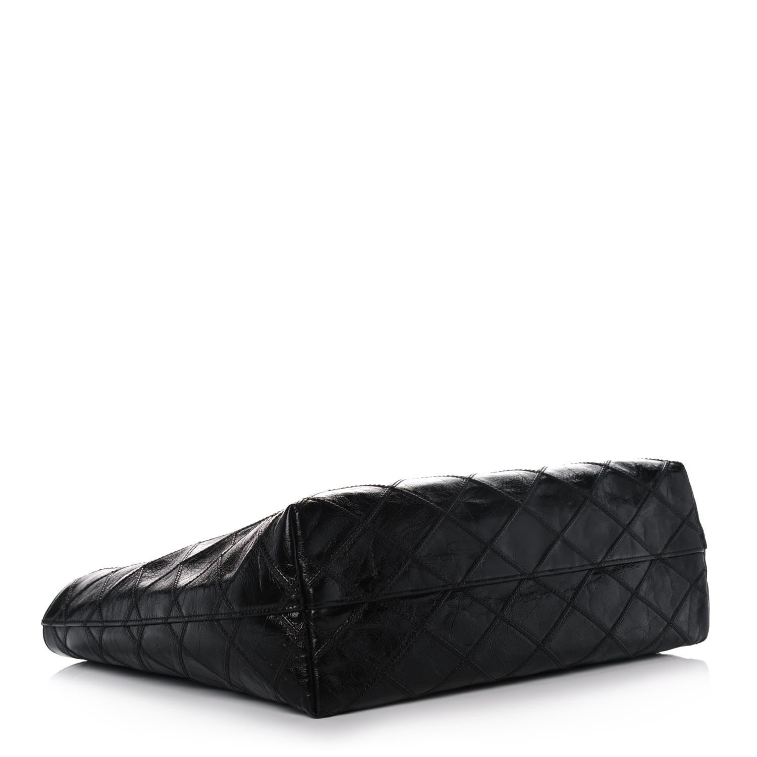 Saint Laurent Crinkled Calfskin Quilted East West Shopping Tote Black 4 of 11