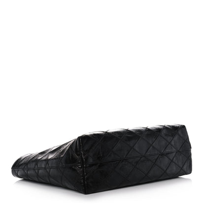 Saint Laurent Crinkled Calfskin Quilted East West Shopping Tote Black 4 of 11