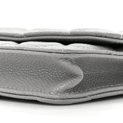Chanel Caviar Quilted Miss Coco Clutch With Chain Grey 8 of 9