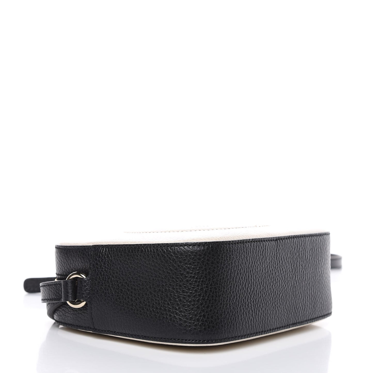 Dollar Calfskin Bi-Color Small Soho Disco Bag Mystic White Black