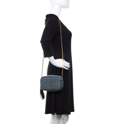 Saint Laurent Denim Matelasse Monogram Mini Lou Camera Bag California Blue 2 of 10