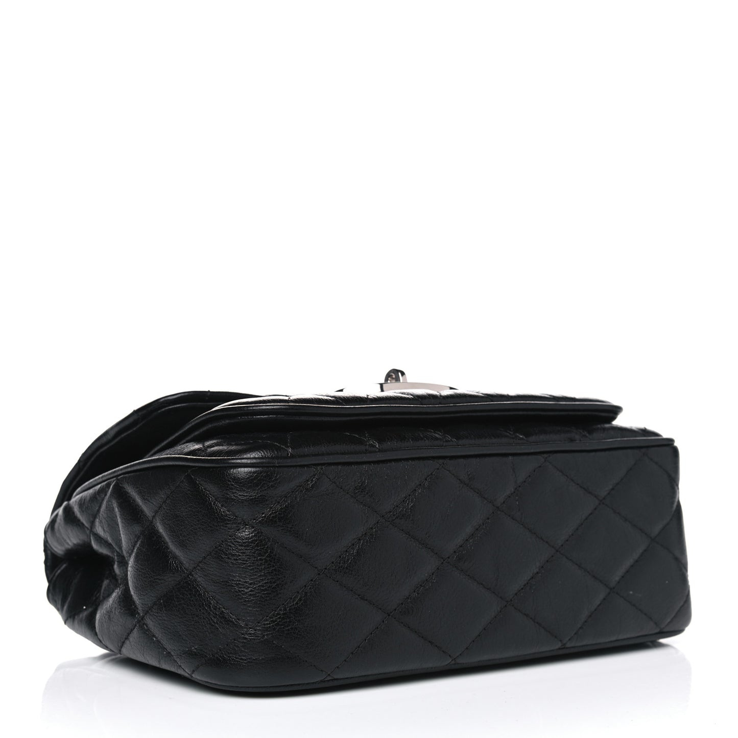 Shiny Buffalo Quilted Small Shoulder Bag Black