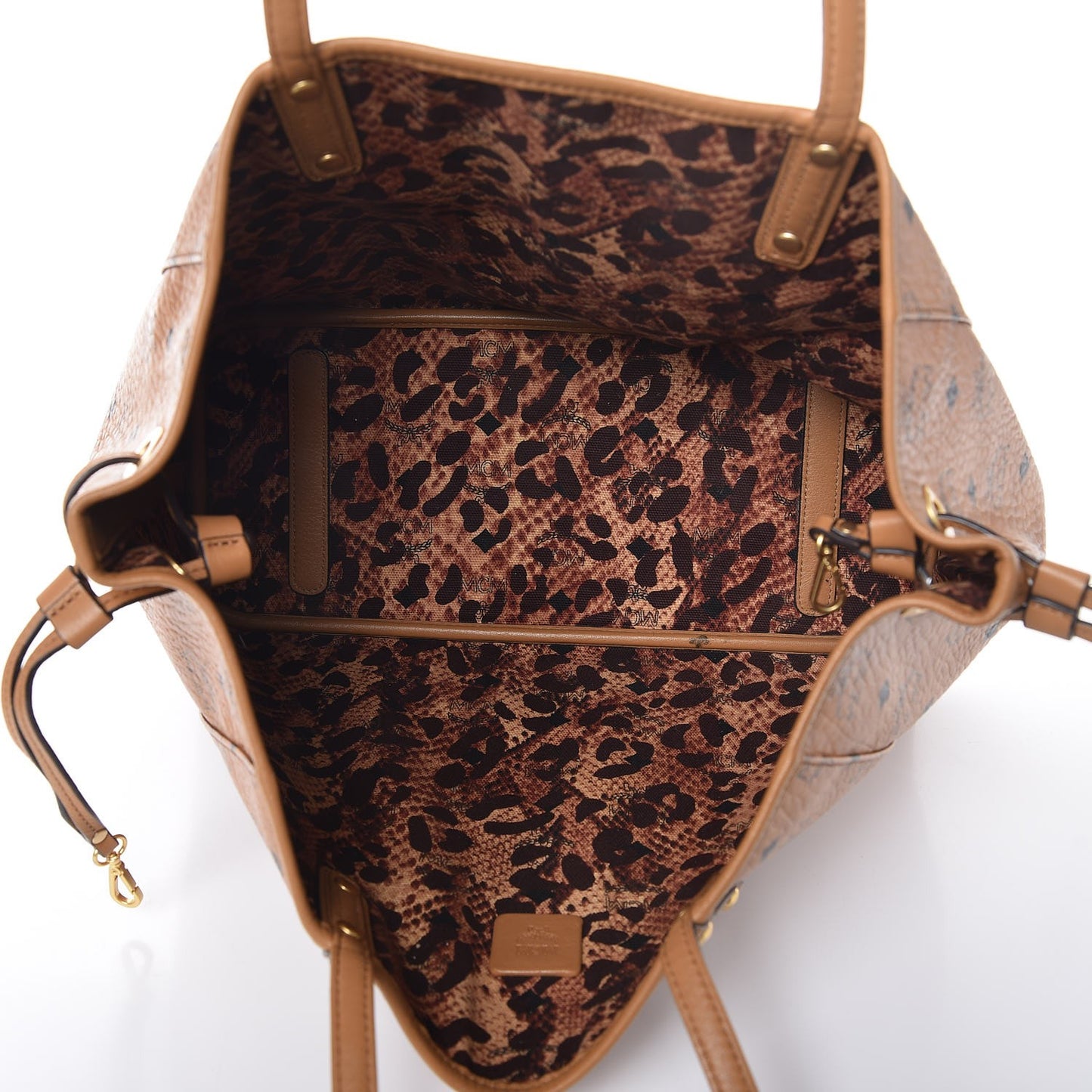 Visetos Medium Reversible Shopping Tote Cognac