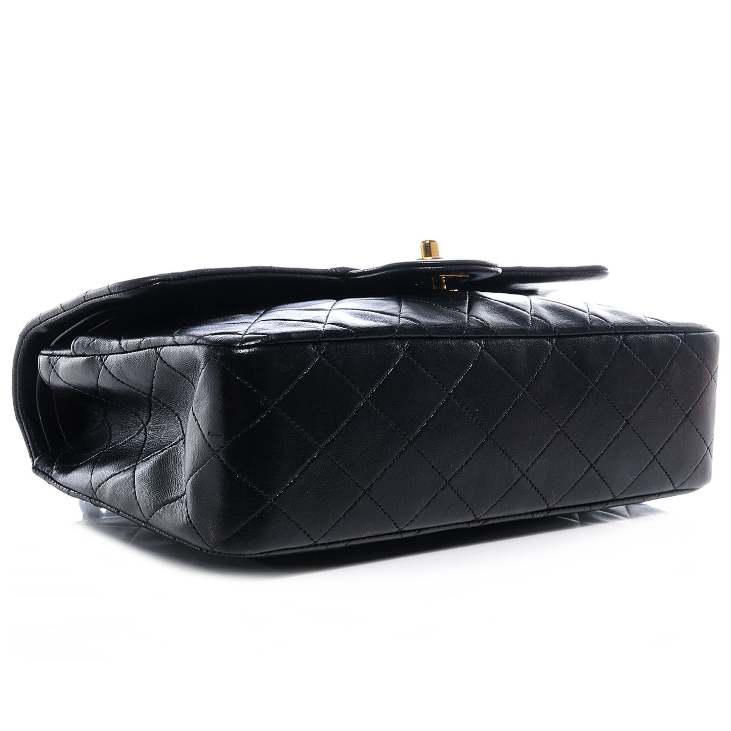 Lambskin Medium Double Flap Black