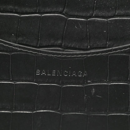 Balenciaga Calfskin Crocodile Embossed Neo Classic Silver Hardware Medium City Black 6 of 10