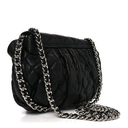 Chanel Washed Lambskin Quilted Medium Chain Around Messenger Black 3 of 10