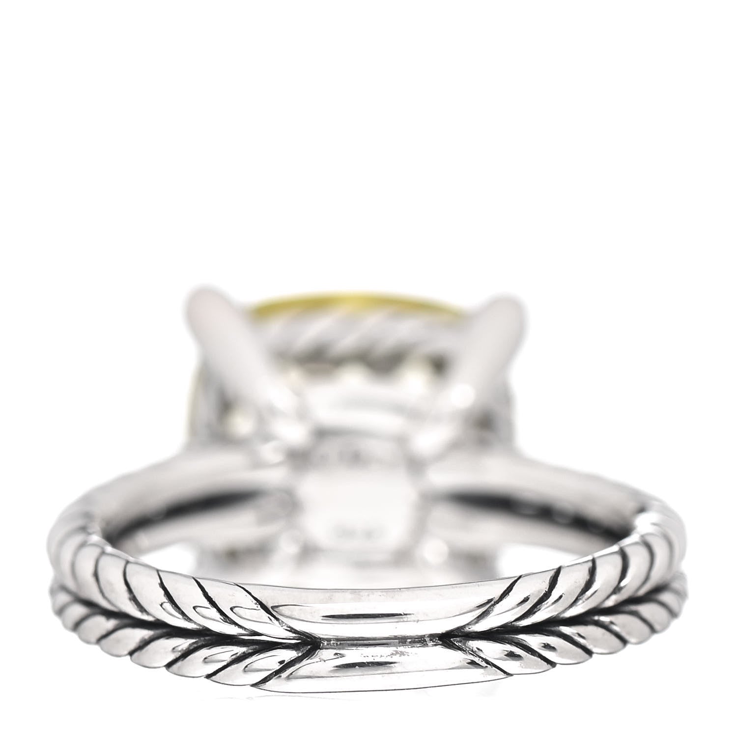 David Yurman Sterling Silver Diamond Lemon Citrine 11mm Chatelaine Ring 49 5 4 of 5