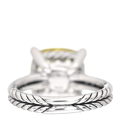 David Yurman Sterling Silver Diamond Lemon Citrine 11mm Chatelaine Ring 49 5 4 of 5