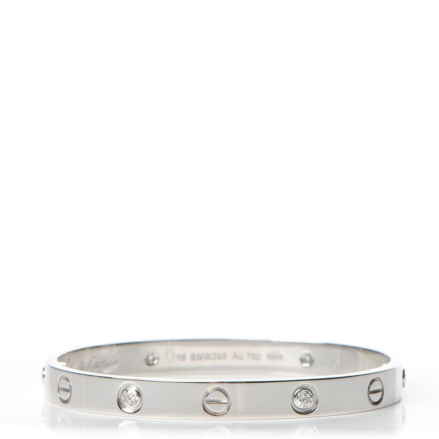 18K White Gold 4 Diamond LOVE Bracelet 16