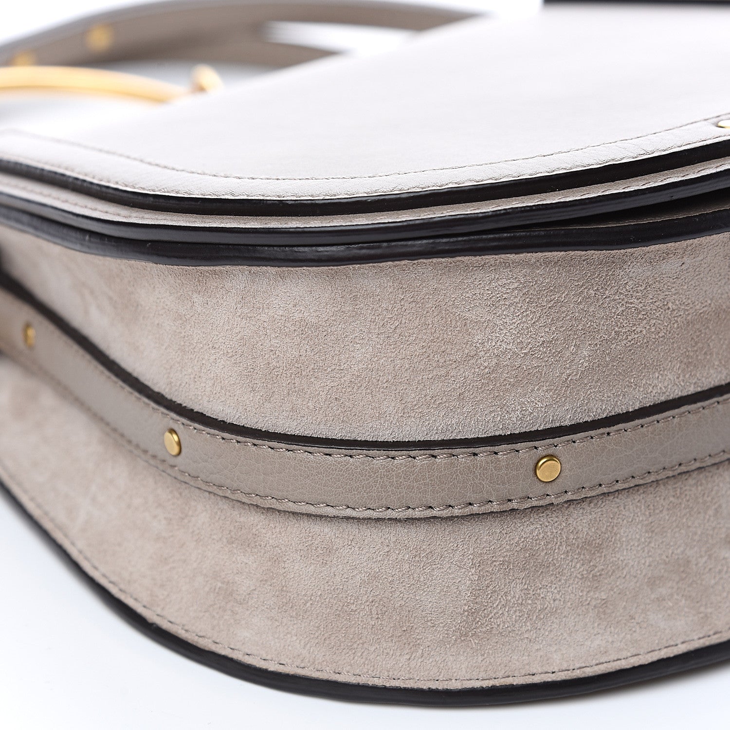 Chloe Calfskin Suede Medium Nile Bracelet Bag Motty Grey 6 of 13