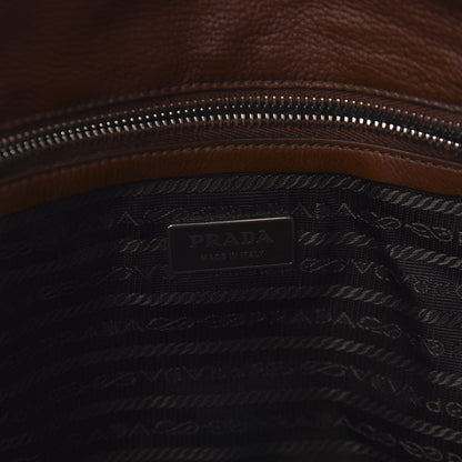 Prada Cervo Antik Easy Foldover Pushlock Satchel Bruciato 8 of 9