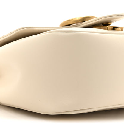 Gucci Calfskin Matelasse Mini GG Marmont Square Shoulder Bag White 10 of 11