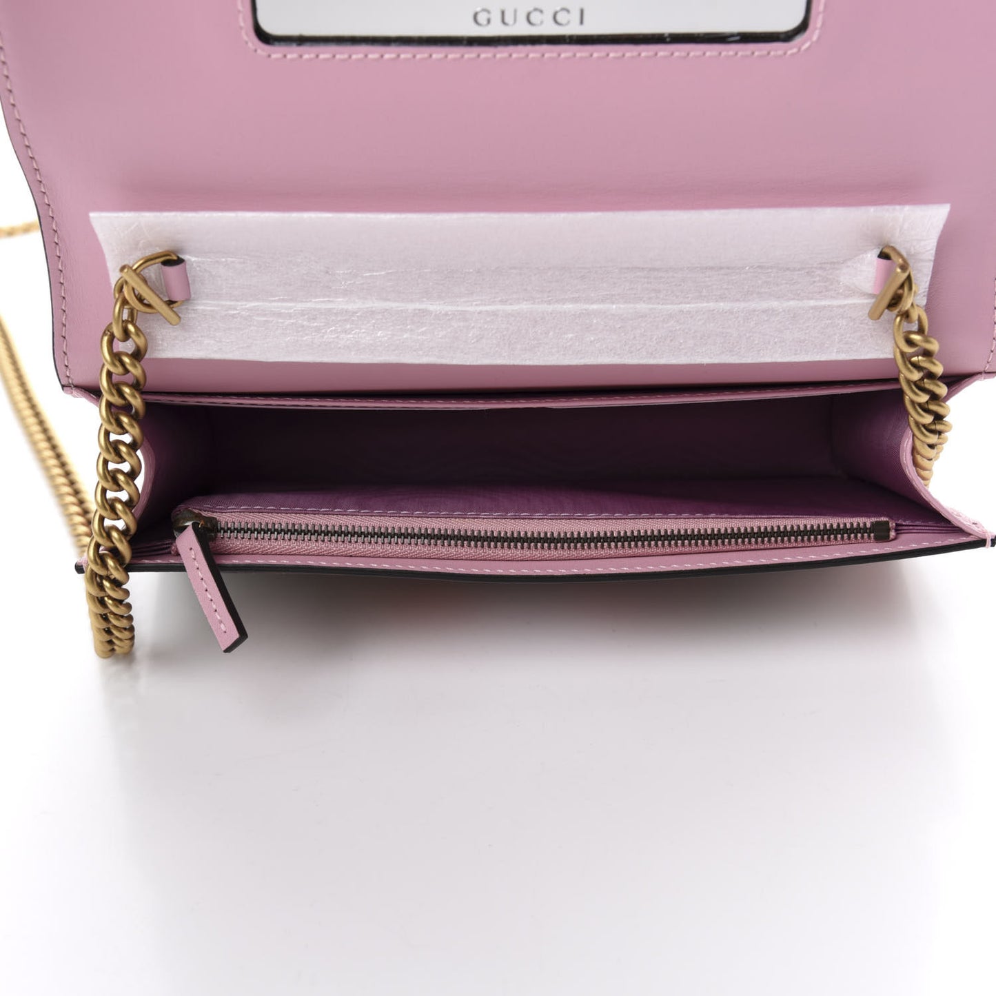 GG Supreme Monogram Strawberry Chain Wallet