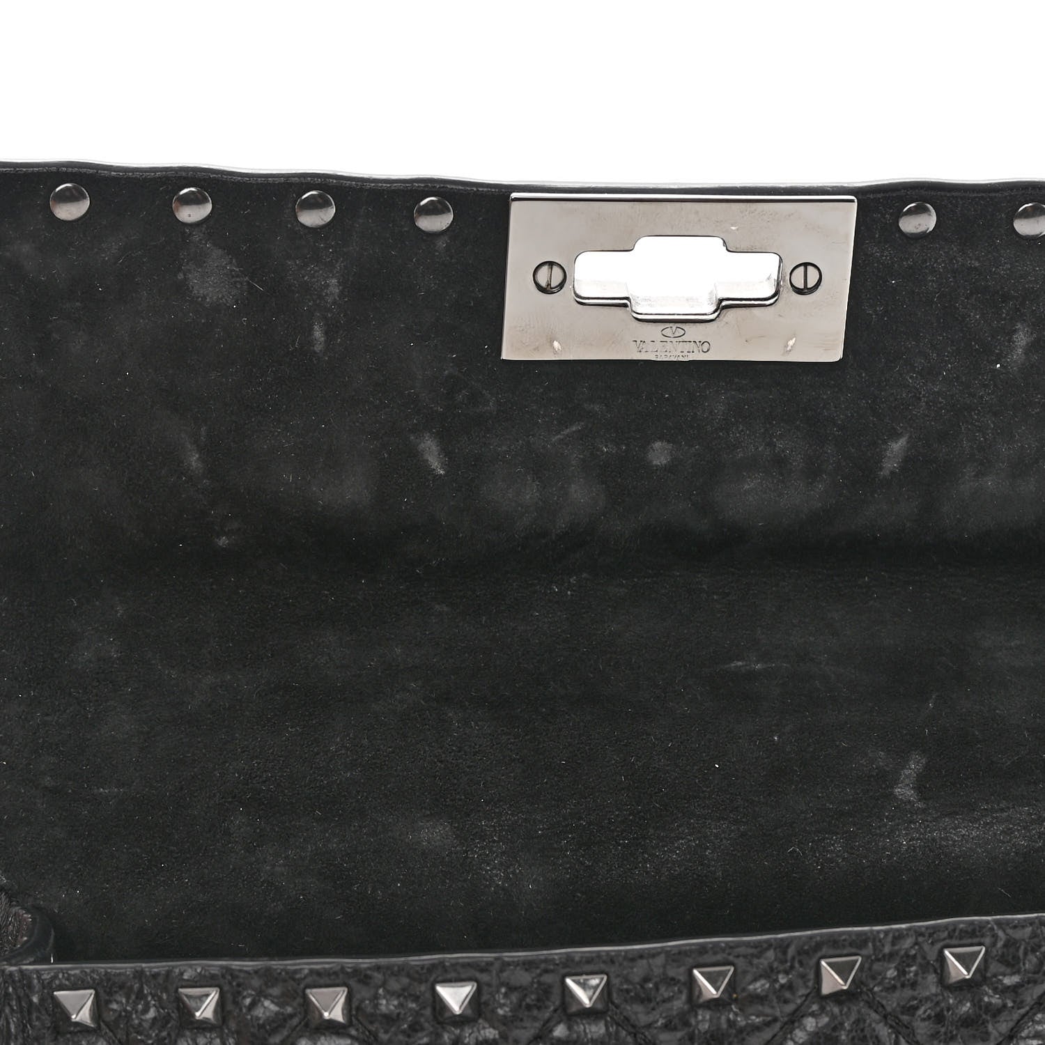 Valentino Garavani Craquele Nappa Small Rockstud Spike Shoulder Bag Black 15 of 15