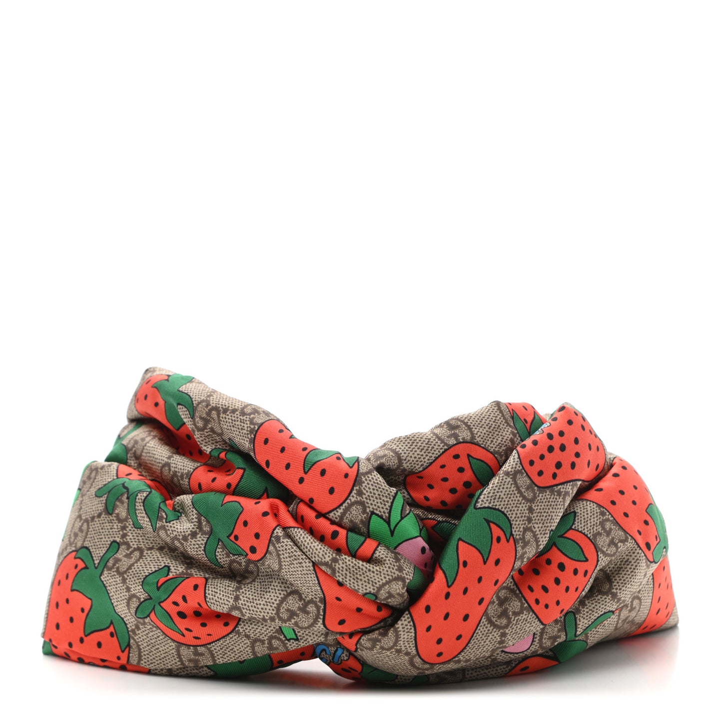 Silk Monogram Strawberry Print Headband M