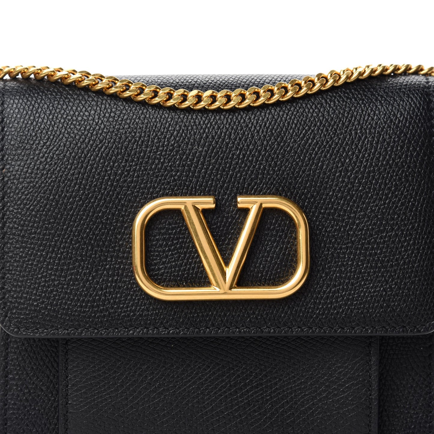Calfskin VLogo Crossbody Bag Black
