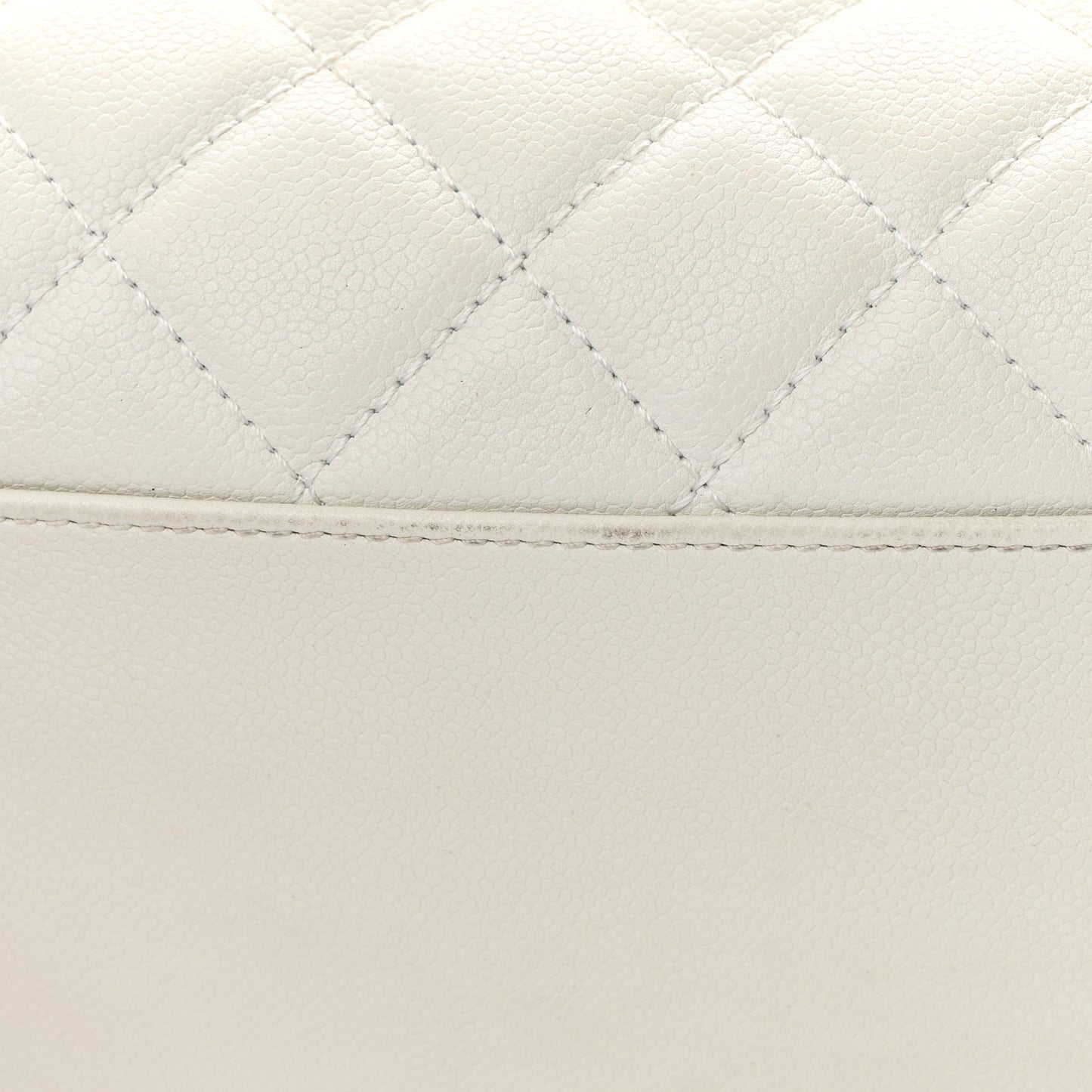 Caviar Quilted CC Timeless Bowler White