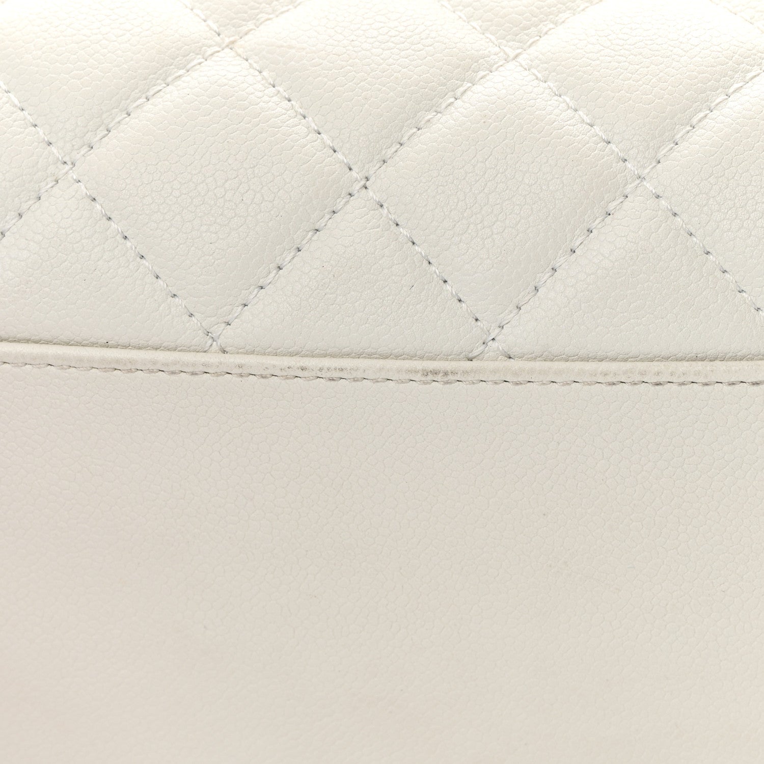 Chanel Caviar Quilted CC Timeless Bowler White 16 of 23