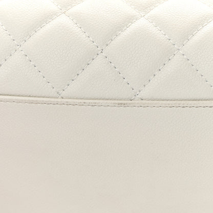 Chanel Caviar Quilted CC Timeless Bowler White 16 of 23