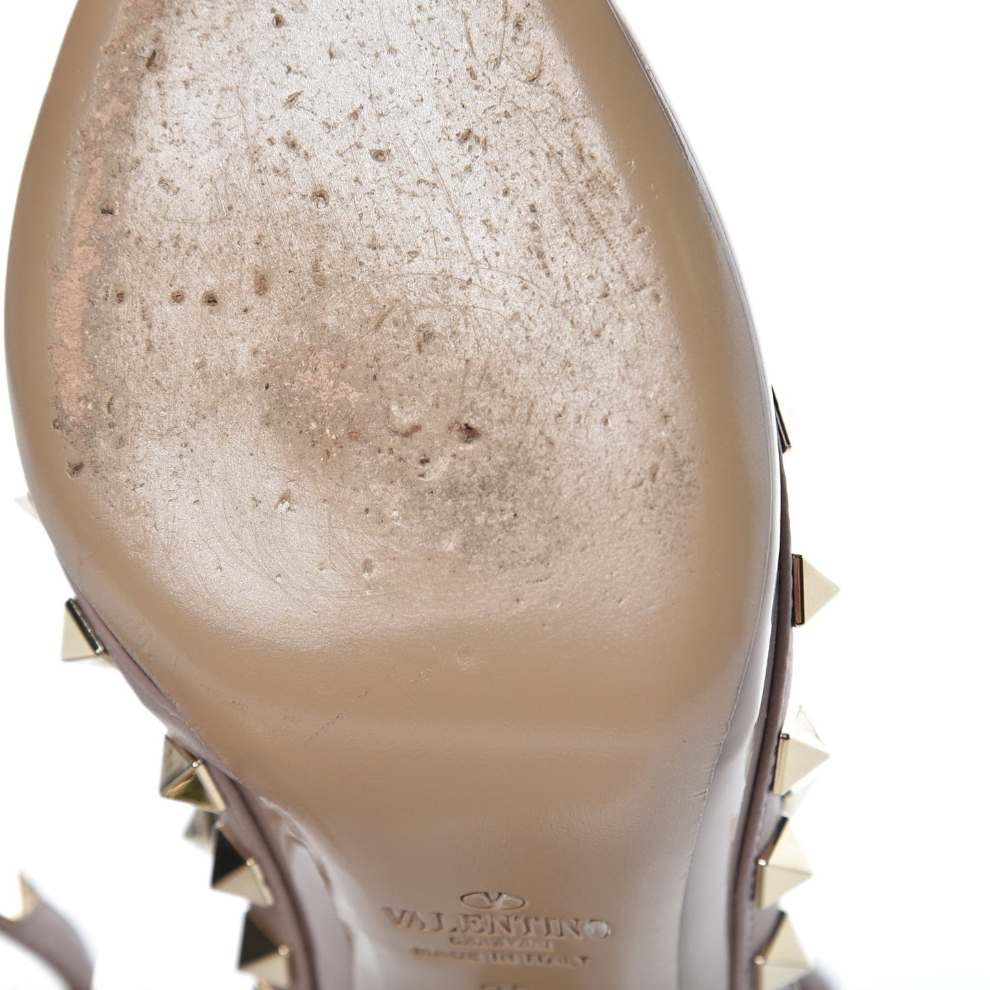 Patent Rockstud Ankle Strap 100mm Pumps 36 Poudre
