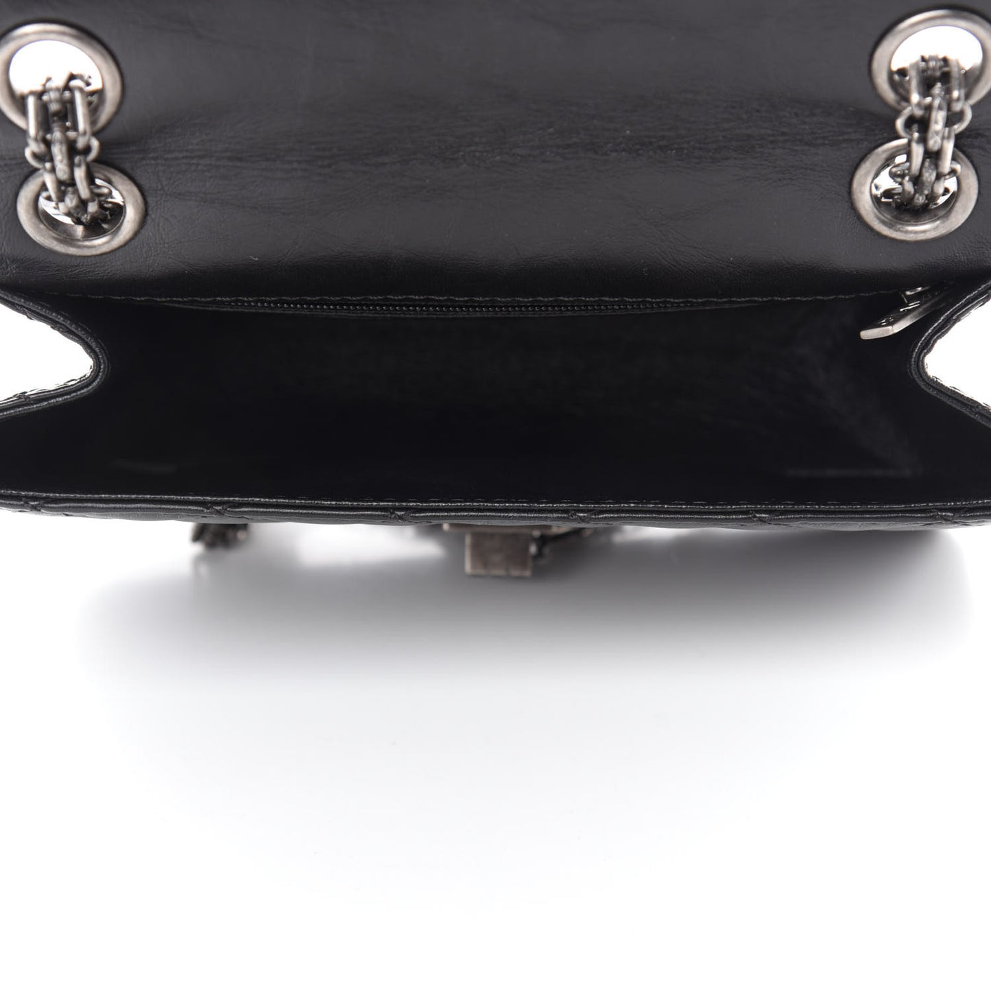 Aged Calfskin Quilted 2.55 Reissue Mini Flap Black
