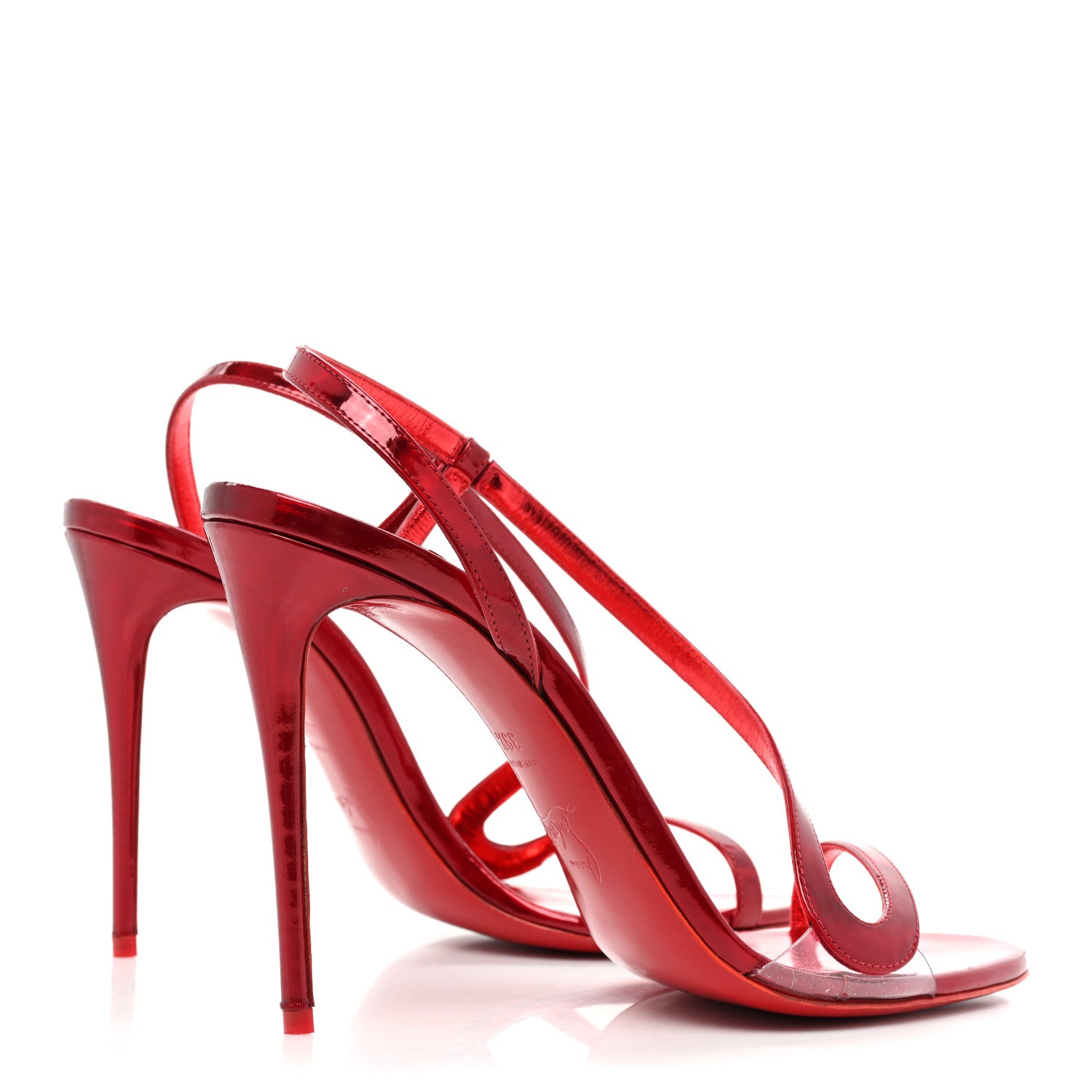 Christian Louboutin Metallic Patent Rosalie 100 Sandals 39.5 Loubi 4 of 10