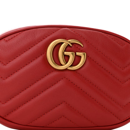 Gucci Calfskin Matelasse GG Marmont Belt Bag 95 38 Hibiscus Red 8 of 10