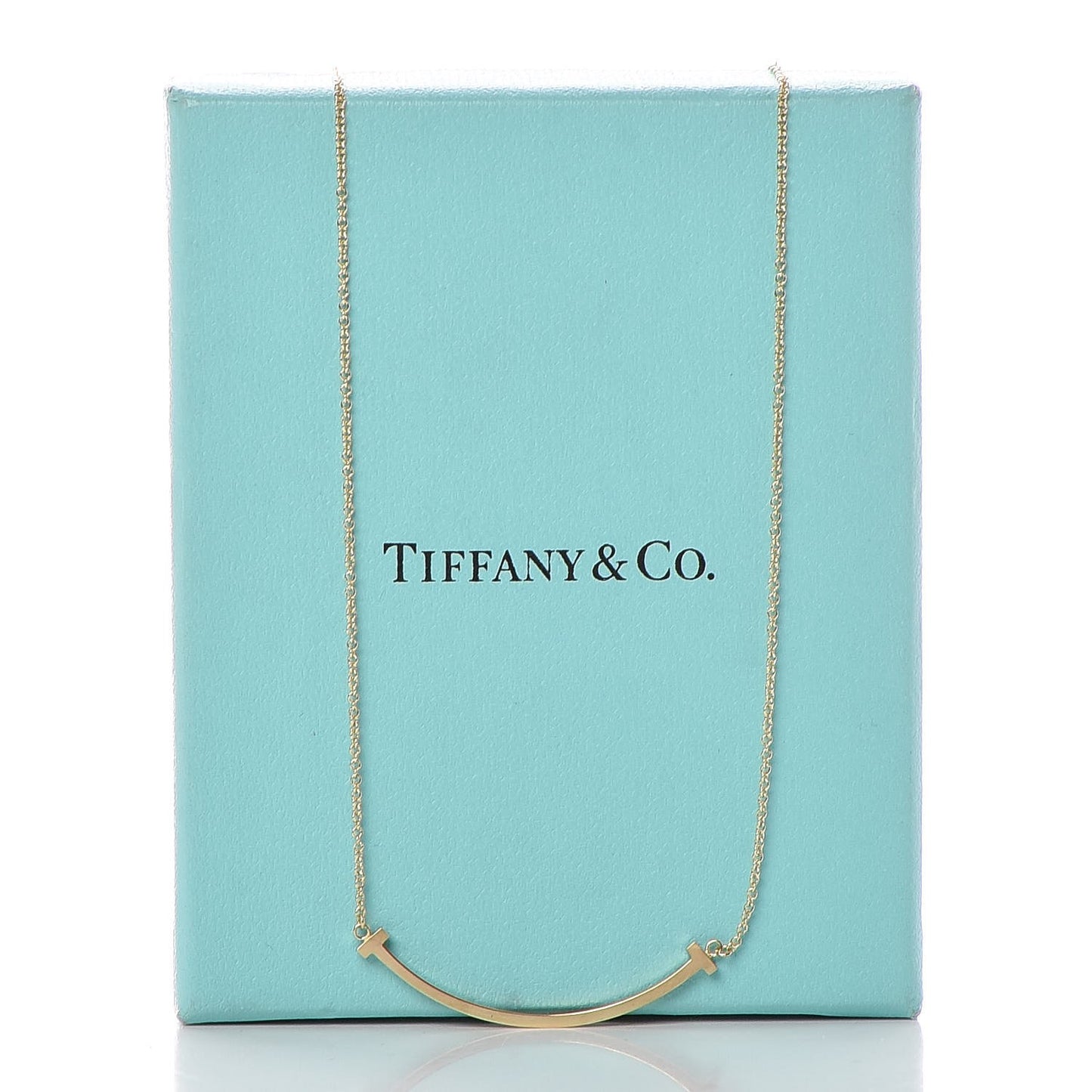 18K Yellow Gold Small T Smile Pendant Necklace