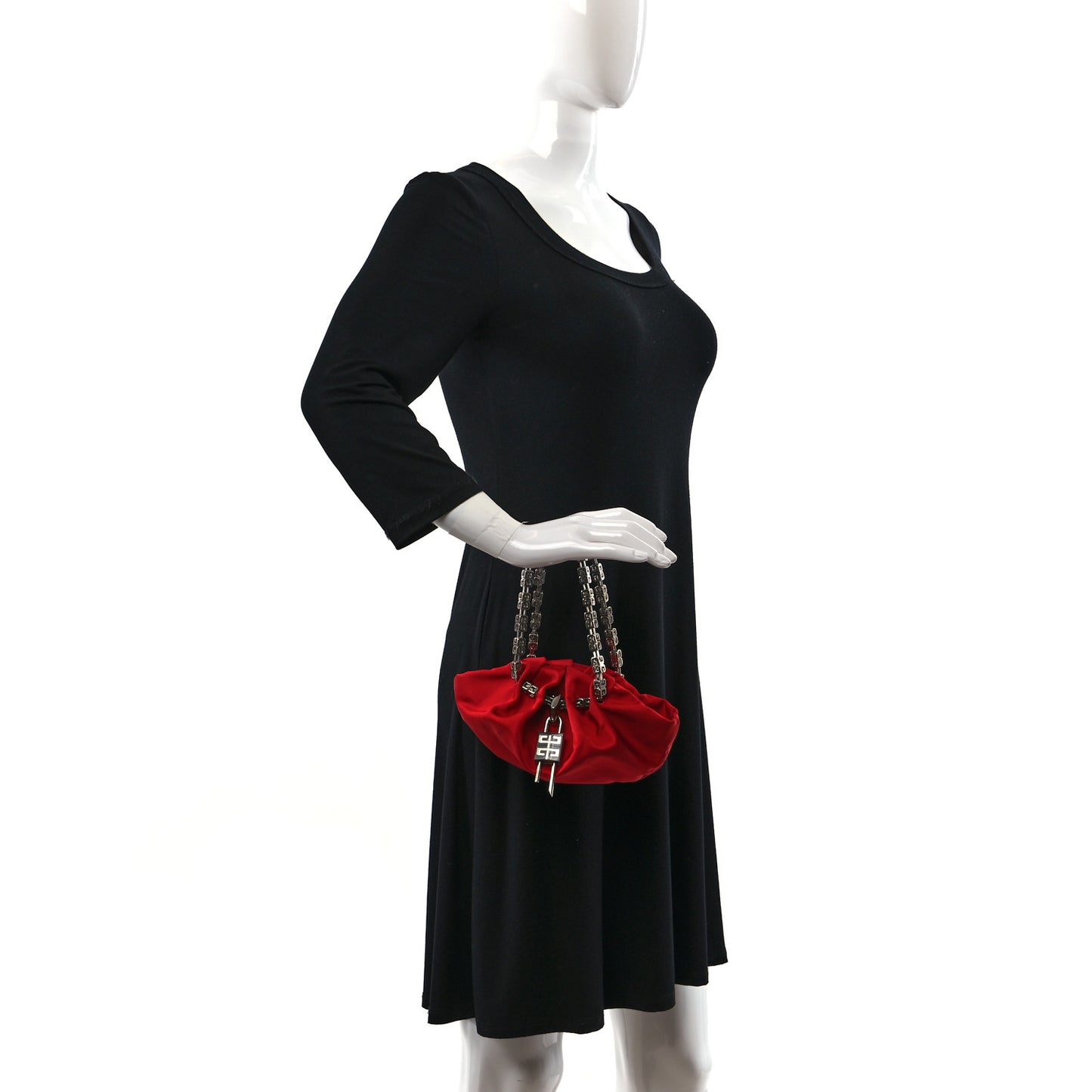 Satin Mini Kenny Shoulder Bag Red