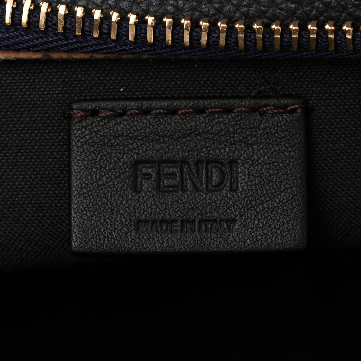 Fendi Fabric Calfskin FF Mini Roll Tote Navy 6 of 11