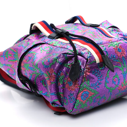 Gucci Brocade Web Small Double Buckle Backpack Multicolor 9 of 14
