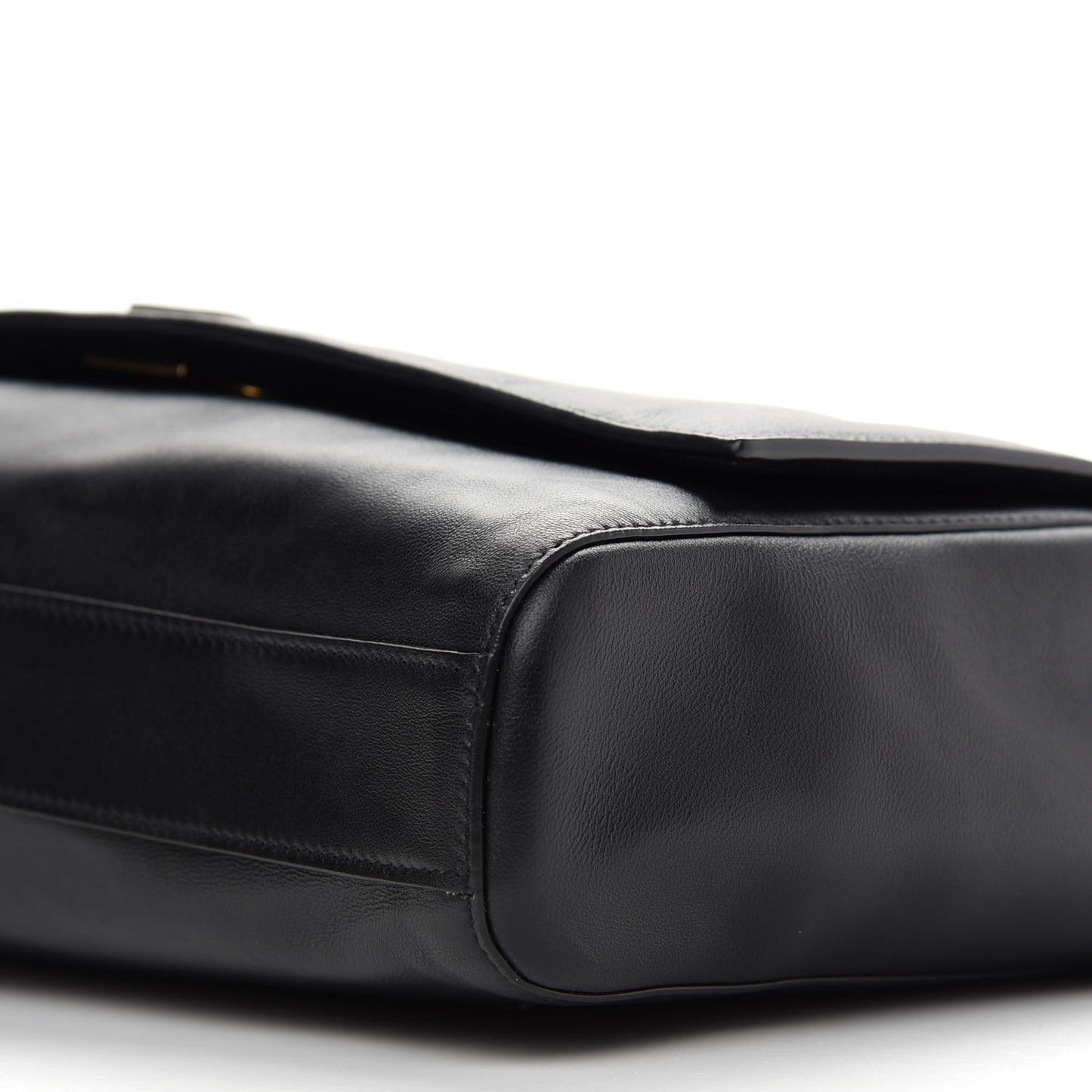 Smooth Calfskin Suede Medium Reversible Monogram Kate Satchel Black