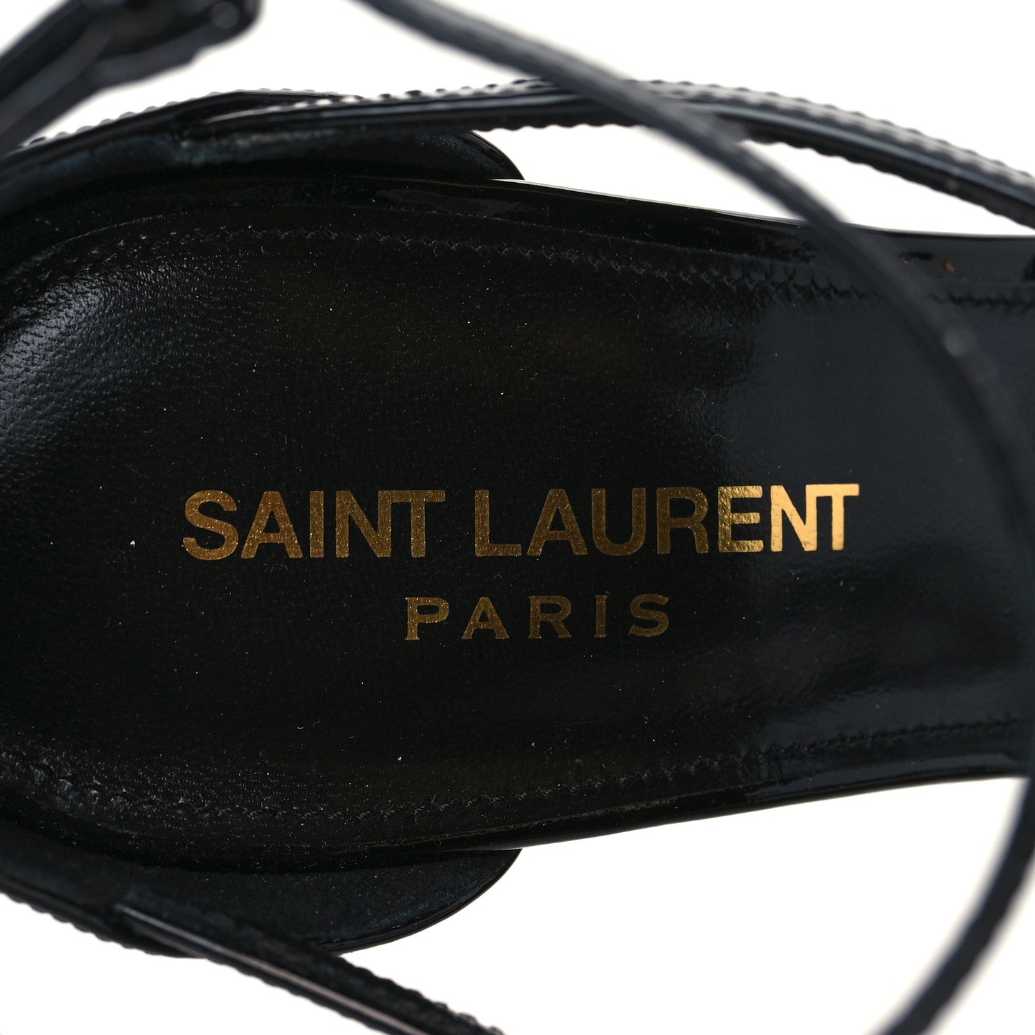 Saint Laurent Patent Cassandra 100 Ankle Strap Sandals 39 Black 8 of 10