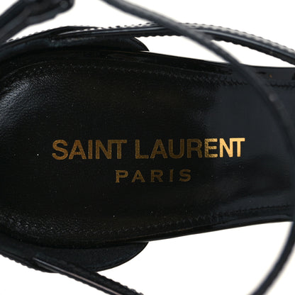 Saint Laurent Patent Cassandra 100 Ankle Strap Sandals 39 Black 8 of 10