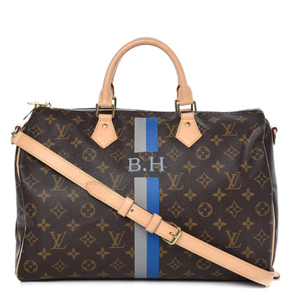 Louis Vuitton Monogram My LV Heritage Speedy Bandouliere 35 Gris Blue De France 1 of 8