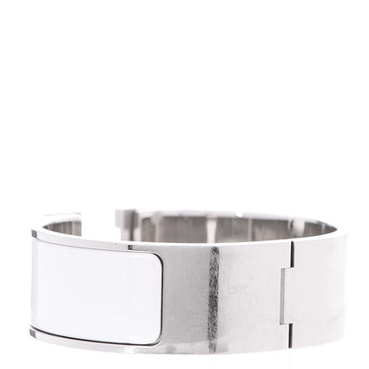 Hermes Enamel Wide Clic Clac H Bracelet PM White 3 of 5