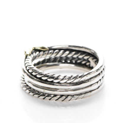 David Yurman Sterling Silver 18K Yellow Gold 6mm X Crossover Ring 47 4 3 of 4