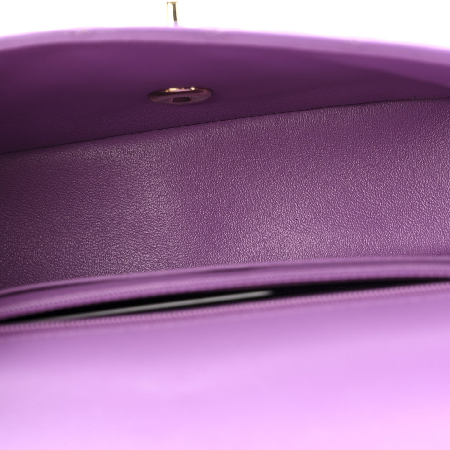 Patent Quilted Mini Rectangular Flap Purple