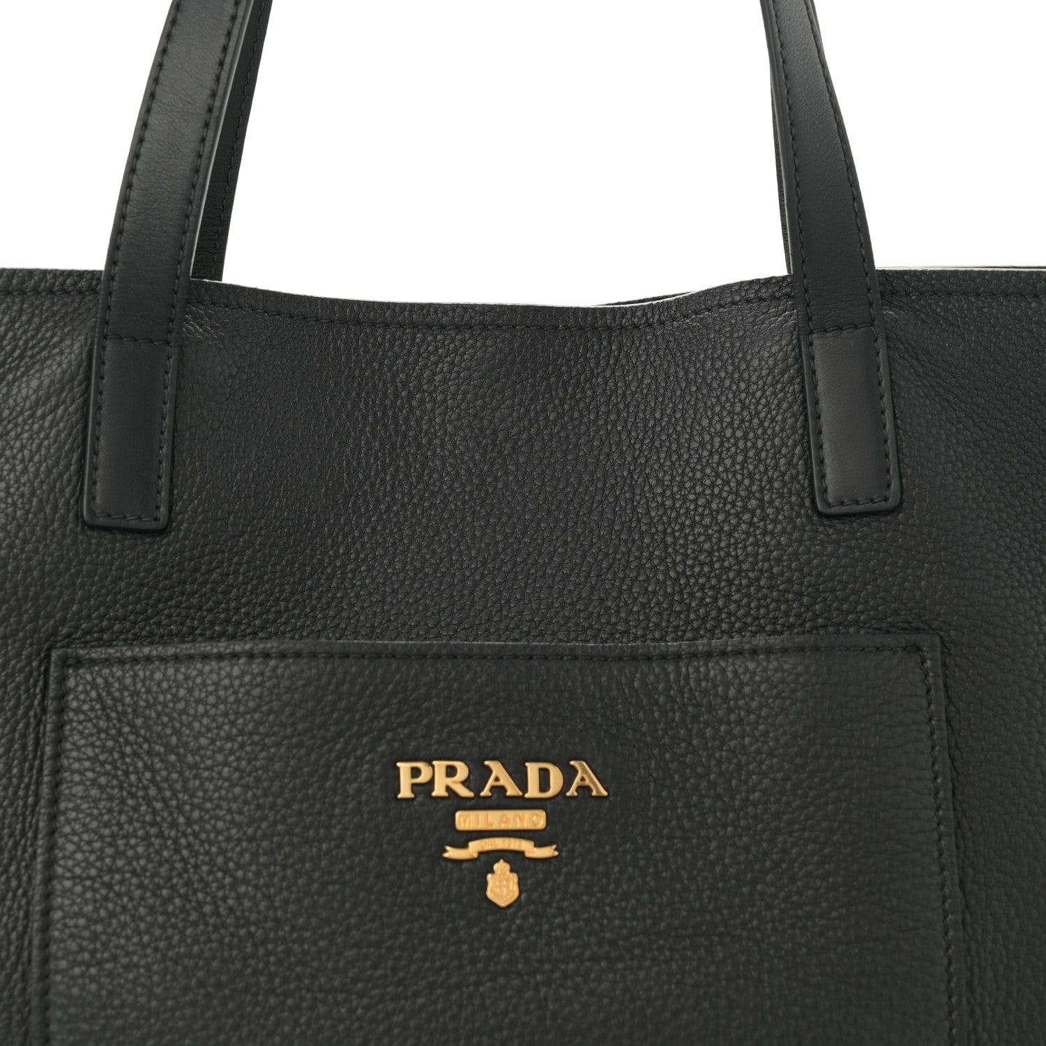 Prada Vitello Daino Pocket Shopping Tote Black 8 of 12