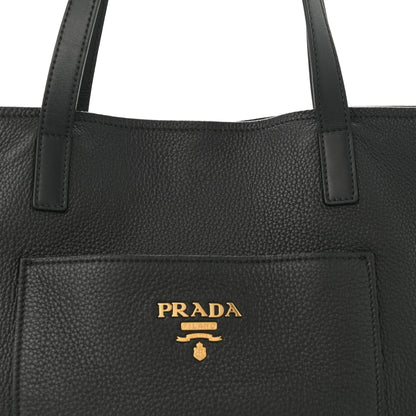 Prada Vitello Daino Pocket Shopping Tote Black 8 of 12